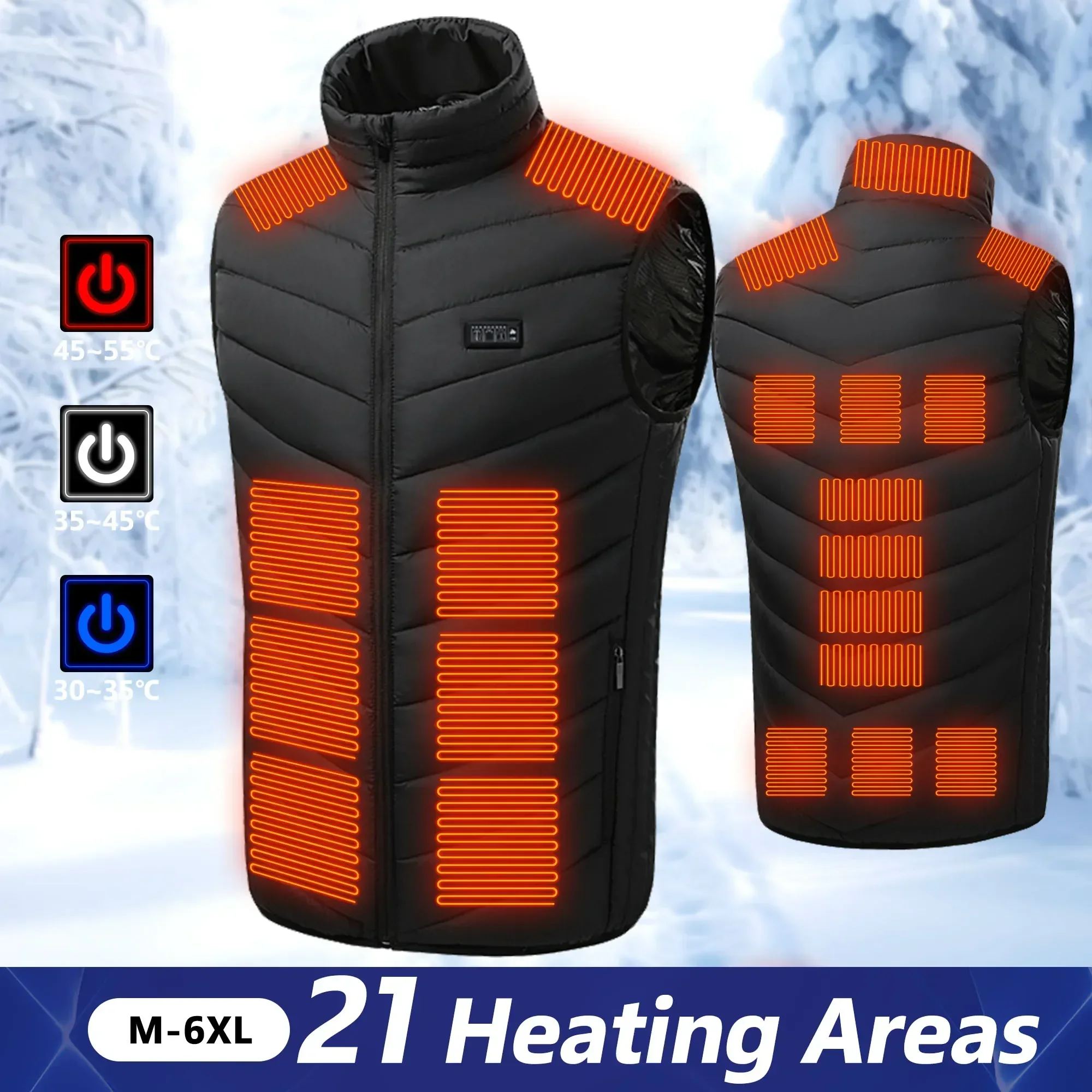 Motorcycle Gear Vest - 21-verwarmd vest Elektrisch verwarmde jassen Heren